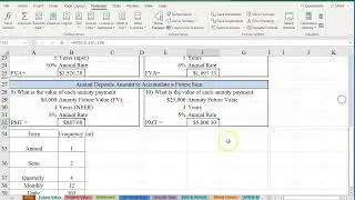 Time Value of Money Using Excel Financial Functions