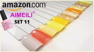 AIMEILI GEL POLISH SWATCHES | CHEAP AMAZON GEL NAIL POLISH | SET 11