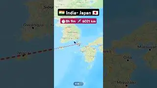 India to Japan flight ✈️ route explore live #flight #route #explore #aviation #excelbytesized