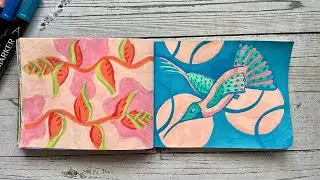 Sketchbook session - loose colourful pattern in acrylic markers