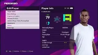HENRY ONYEKURU face efotball pes 2020 Galatasaray
