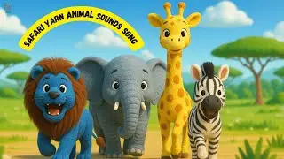 Safari Yarn Animal Sounds Song | Animal Sounds Song for Kids Nursery Rhymes | uzrkids #abcd #kids