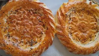 Узбекские лепёшки на духовке.  Yog'li patir tayorlash.