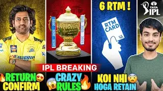 IPL 2025 BREAKING : RETENTION RULES ANNOUNCED 🤯 | PLAYERS BAN 🤫 | Retention Rules of IPL 2025