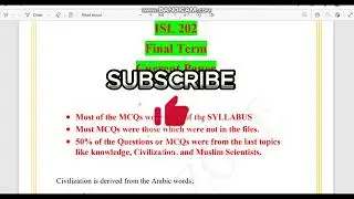 ISL202  Final Term Current Paper || Final Term 2023 || Important MCQs and Questions