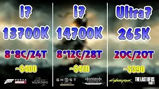 Ultra 7 265K Vs i7 14700K vs i7 13700k