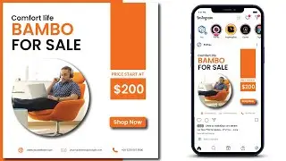 Social Media Post for sofa and Furniture in illustrator