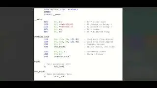 Given two arrays with equal numbers.  Check the equality of the same Assembly code