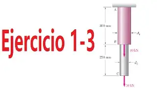 Resistencia de materiales: esfuerzos normales, ejercico 1-3 Beer and Jhonston