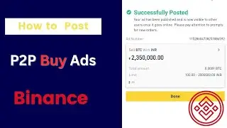 how to post binance p2p buy ads | how to post buy ad in binance p2p 