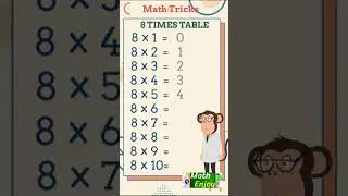 #shorts 8 Times Table | 8 වරක් චක්කරය | Math tips and Tricks