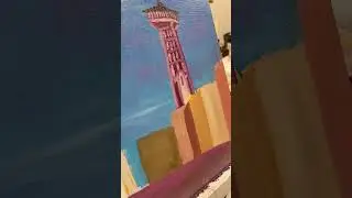 Этюд маслом, пожарная каланча, г. Рыбинск