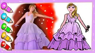 How to Draw Taylor Swift Eras tour purple cupcake dress