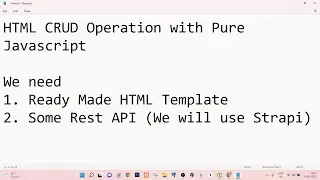 HTML CRUD Operation with Pure Javascript Part3