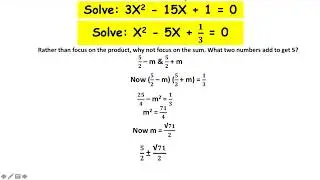 Simple Method to Solve Quadratics