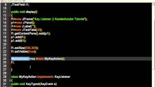 Key Listener Interface || Event Listener || Java Swing Interface