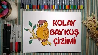 Kolay Baykuş Çizimi | Çizme ve Boyama | Çocuklar İçin Resim Çizme