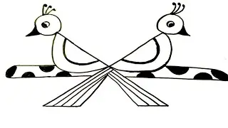 How to draw Love Birds using letter X ll