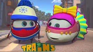 Train cartoon | Super wings | Collection 328