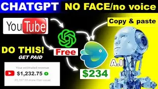 I Chatgpt Using Create Youtube AI Video - Copy Paste Secret Methode Youtube $321/mo Earning