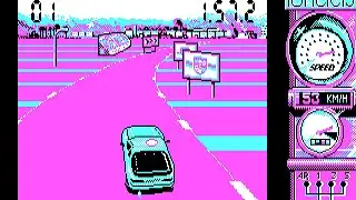 Turbo Cup PC MS-DOS Gameplay (CGA version)