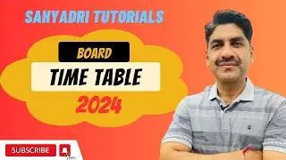 Board Timetable of 2024 | HSC Board Exam 2024 | Sahyadri Tutorials |