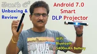Portable DLP Smart Projector Unboxing & Review in Telugu...