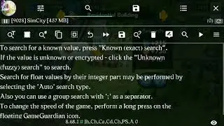 Sim City Cheat with GameGuardian100%