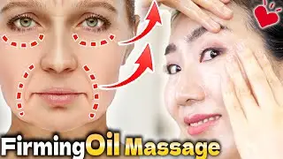 Face Lifting Oil Massage to Remove Under Eye Bags and Nasolabial Folds