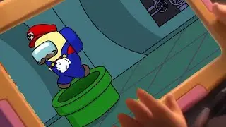 Mario with a Among Us is not appropriate for THIS KID ( animation )