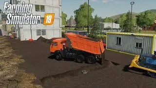 Work on the construction site of the house |FS 19| I fill up the trench with the pipeline