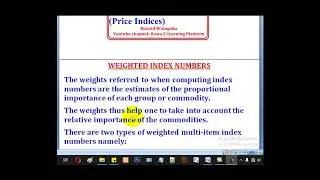 3-How To Calculate Weighted Index Numbers (Price Indices)