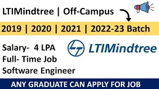 LTIMindtree hiring for Software Engineer | Cognizant Career4freshers