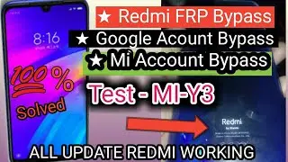 Redmi Y3 FRP Bypass, Bypass Google Account UNLOCKED MIUI 11  (100% Working)