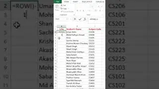 HOW TO TYPE DYNAMIC SERIAL NUMBER IN MS EXCEL ? | SERIAL NUMBER IN MS EXCEL | 