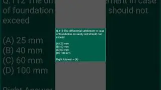 Civil engineering mcq's qst.no.112
