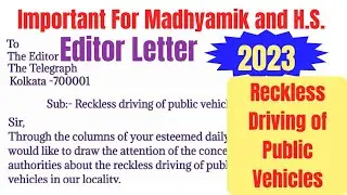 Letter to Editor about Reckless Driving of Public Vehicles