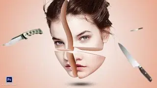 Face Cutting 3D effect Creative Art in Photoshop tutorial by Ju Joy Design Bangla