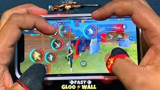 4 Finger Custom Hud 🔴 AWM 😱 Fast 💨 GlooWall Tutorial Handcam Free Fire Setting
