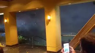 Hurricane Laura From Under Hotel On Ground Level