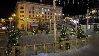 Город Хабаровск, площадь Ленина, новый год.