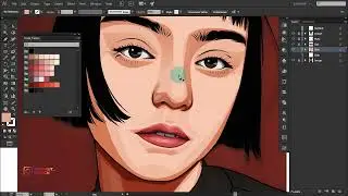 CARA MEMBUAT VECTOR ART PORTRAIT Part 4 "Shading Face"| Adobe Illustrator