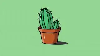Adobe Illustrator Tutorial: How to draw flat design Cactus