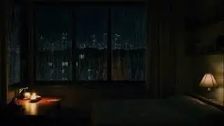RAIN and THUNDER bedtime sounds - Goodbye Insomnia with Heavy Rain on Roof - ASMR