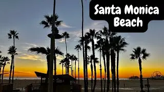 Sunset at Santa Monica Pier in Los Angeles , California