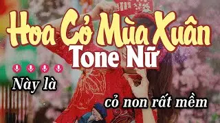 Karaoke Hoa Cỏ Mùa Xuân Tone Nữ - Nhạc Xuân 2026