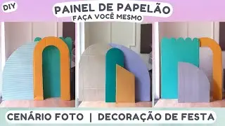 COMO FAZER PAINEL DE PAPELÃO PARA CENARIO DE FOTO DIY Mini painel de papelão para decoração de festa