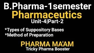 Suppository Base Type|Method of Preparation|Pharmaceutics|B.Pharm-1sem|Unit-4Part-2 #aktu #pharmacy