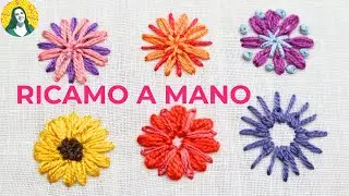 6 fiori semplici ricamati | RICAMO A MANO