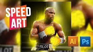 (Speed Art) Adobe Illustrator + Adobe Photoshop - Grime Art Floyd Mayweather